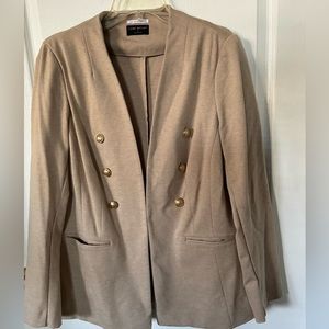 Tan double breasted blazer